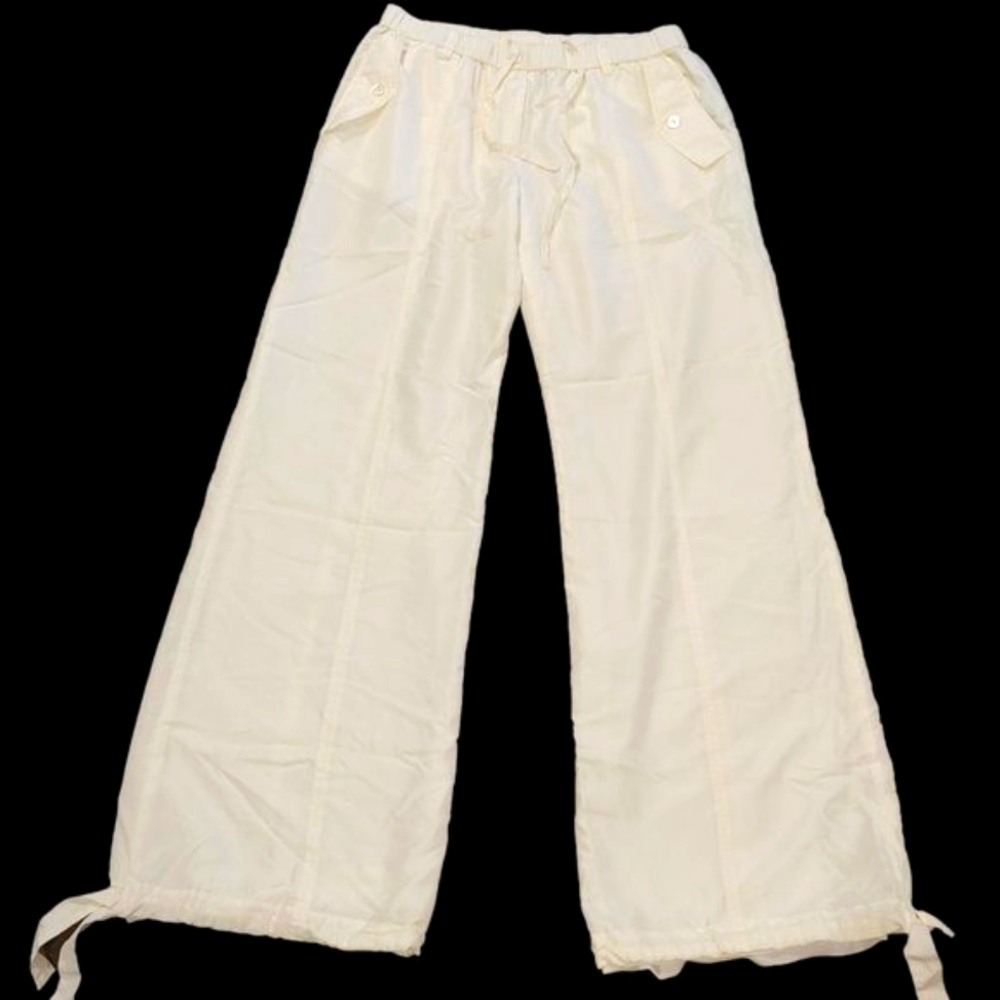 Hilfiger H Label Vintage White Silk Blend Harlem Pants Size 10